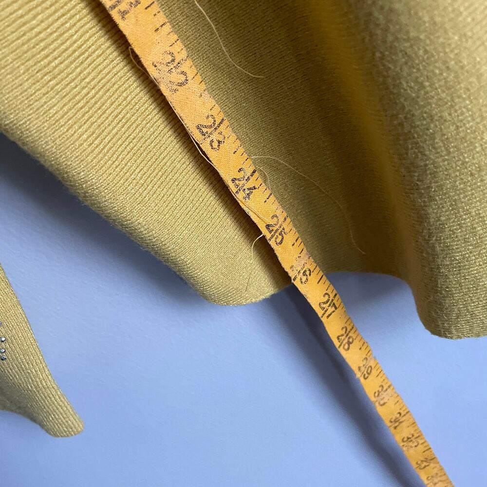 Liv Milano Gem Sweater Mustard Yellow Lace and Bead Embellishments Size Large - Picture 4 of 9